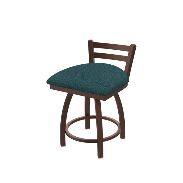 18" Low Back Swivel Vanity Stool, Bronze Finish, Graph Tidal Seat